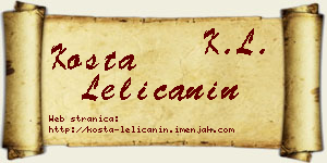 Kosta Lelićanin vizit kartica